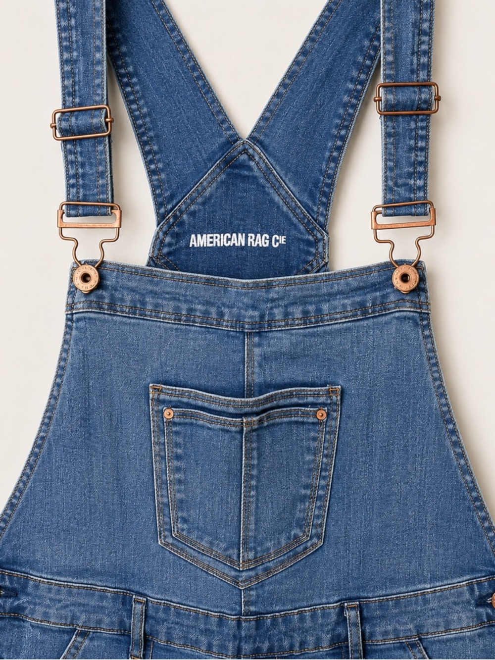 American Rag Denim Overalls Distressed Bib Jeans Size 17 (Juniors) - Picture 2 of 7